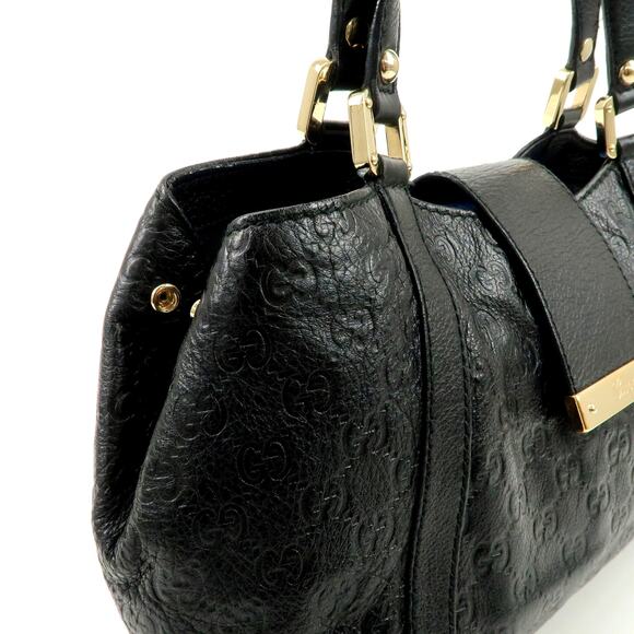 💎✨Authentic✨💎GUCCI Guccissima Leather Shoulder Bag Hand Bag Black - Picture 9 of 15